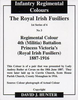 2008 Regimental Colours : The Royal Irish Fusiliers (Princess Victoria's) #3 Regimental Colour 4th Battalion 1887-1916 Back