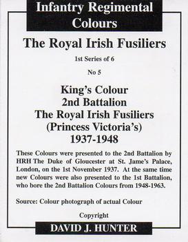 2008 Regimental Colours : The Royal Irish Fusiliers (Princess Victoria's) #5 King's Colour 2nd Battalion 1937-1948 Back