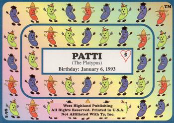 1998 West Highland Beanie Babies #5 Patti The Platypus Back