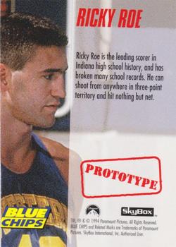 1994 SkyBox Blue Chips - Tuff Stuff Prototypes #NNO Ricky Roe Back