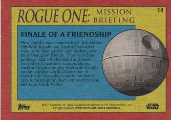 2016 Topps Star Wars Rogue One: Mission Briefing #14 Finale of a Friendship Back