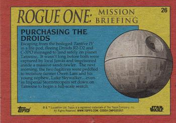 2016 Topps Star Wars Rogue One: Mission Briefing #26 Purchasing the droids Back