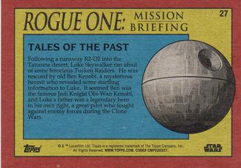 2016 Topps Star Wars Rogue One: Mission Briefing #27 Tales of the Past Back