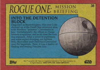 2016 Topps Star Wars Rogue One: Mission Briefing #38 Into the Detention Block Back