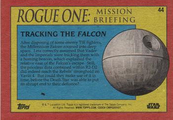 2016 Topps Star Wars Rogue One: Mission Briefing #44 Tracking the Falcon Back
