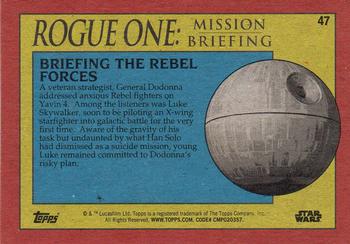2016 Topps Star Wars Rogue One: Mission Briefing #47 Briefing the Rebel forces Back