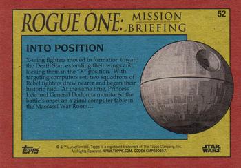 2016 Topps Star Wars Rogue One: Mission Briefing #52 Into Position Back