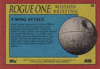 2016 Topps Star Wars Rogue One: Mission Briefing #59 Y-Wing Attack Back
