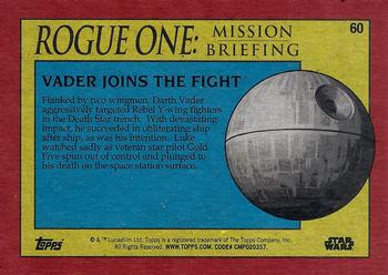 2016 Topps Star Wars Rogue One: Mission Briefing #60 Vader joins the fight Back