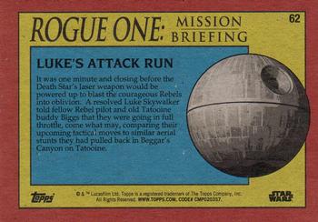 2016 Topps Star Wars Rogue One: Mission Briefing #62 Luke's Attack Run Back
