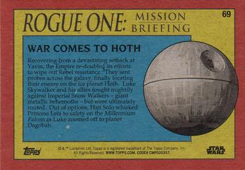 2016 Topps Star Wars Rogue One: Mission Briefing #69 War comes to Hoth Back