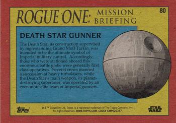 2016 Topps Star Wars Rogue One: Mission Briefing #80 Death Star Gunner Back