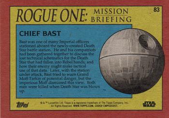 2016 Topps Star Wars Rogue One: Mission Briefing #83 Chief Bast (Leslie Schofield) Back