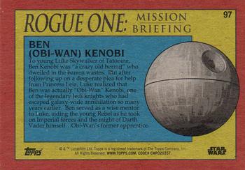 2016 Topps Star Wars Rogue One: Mission Briefing #97 Ben (Obi-Wan) Kenobi Back