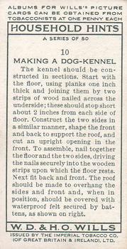 1936 Wills's Household Hints #10 Making a Dog-Kennel Back