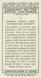 1938 Player's Aircraft of the Royal Air Force #3 Hawker 