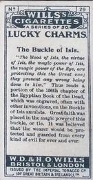 1923 Wills's Lucky Charms #29 The Buckle of Isis. Back