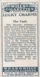 1923 Wills's Lucky Charms #33 The Tusk. Back