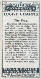 1923 Wills's Lucky Charms #35 The Frog. Back