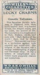 1923 Wills's Lucky Charms #38 Gnostic Talisman. Back