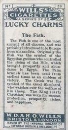 1923 Wills's Lucky Charms #39 The Fish. Back