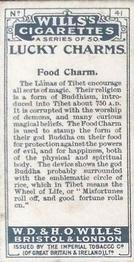 1923 Wills's Lucky Charms #41 Food Charm. Back