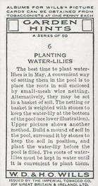 1938 Wills's Garden Hints #6 Planting Water-Lilies Back
