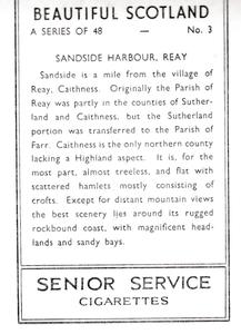 1939 Pattreioux Senior Service Beautiful Scotland (Large) #3 Sandside Harbour Back