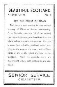 1939 Pattreioux Senior Service Beautiful Scotland (Large) #8 Off the Coast of Oban Back