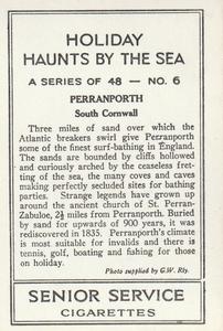 1938 Senior Service Holiday Haunts by the Sea #6 Perranporth Back