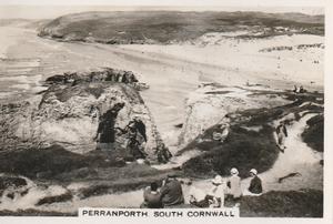 1938 Senior Service Holiday Haunts by the Sea #6 Perranporth Front