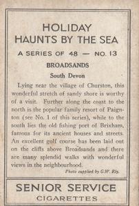 1938 Senior Service Holiday Haunts by the Sea #13 Broadsands Back