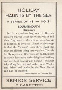 1938 Senior Service Holiday Haunts by the Sea #21 Bournemouth Back