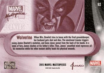 2016 Upper Deck Marvel Masterpieces #92 Wolverine Back