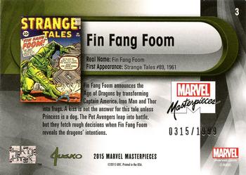 2016 Upper Deck Marvel Masterpieces #3 Fin Fang Foom Back