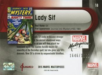 2016 Upper Deck Marvel Masterpieces #18 Lady Sif Back