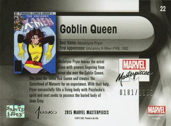 2016 Upper Deck Marvel Masterpieces #22 Goblin Queen Back