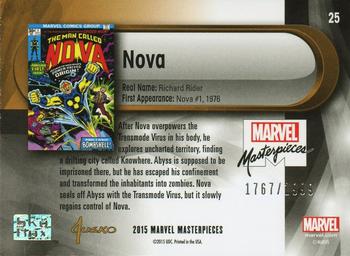 2016 Upper Deck Marvel Masterpieces #25 Nova Back