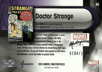 2016 Upper Deck Marvel Masterpieces #40 Doctor Strange Back