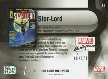 2016 Upper Deck Marvel Masterpieces #41 Star-Lord Back