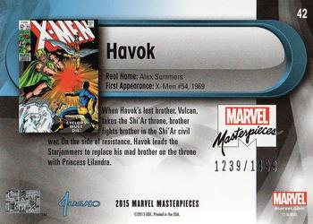 2016 Upper Deck Marvel Masterpieces #42 Havok Back