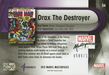 2016 Upper Deck Marvel Masterpieces #54 Drax The Destroyer Back