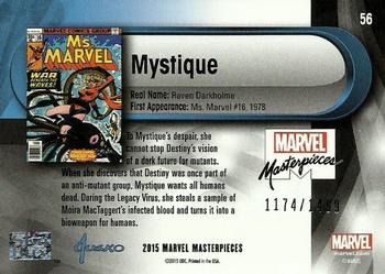 2016 Upper Deck Marvel Masterpieces #56 Mystique Back