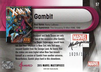 2016 Upper Deck Marvel Masterpieces #57 Gambit Back
