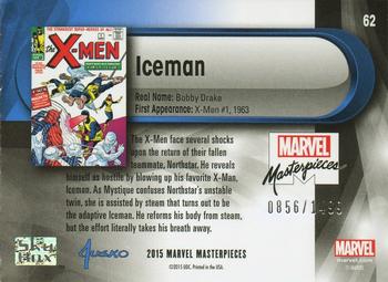 2016 Upper Deck Marvel Masterpieces #62 Iceman Back