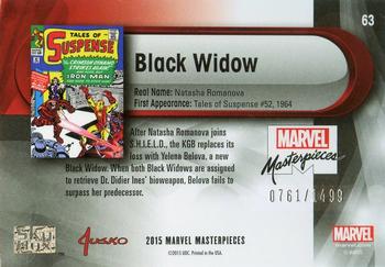 2016 Upper Deck Marvel Masterpieces #63 Black Widow Back
