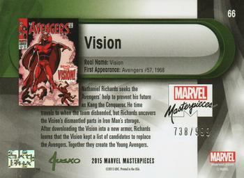 2016 Upper Deck Marvel Masterpieces #66 Vision Back