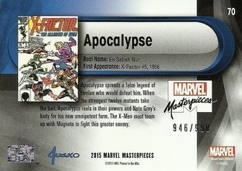 2016 Upper Deck Marvel Masterpieces #70 Apocalypse Back