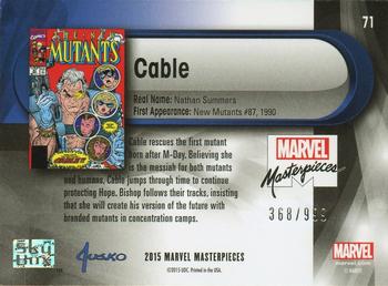 2016 Upper Deck Marvel Masterpieces #71 Cable Back