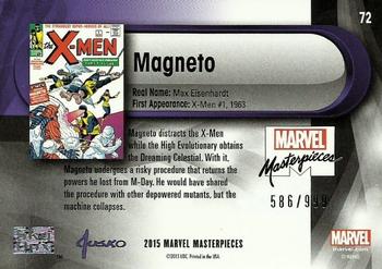 2016 Upper Deck Marvel Masterpieces #72 Magneto Back